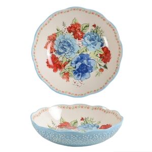 The Pioneer Woman Classic Charm Blue Ceramic 7.5-inch Pasta Bowl Set of 2